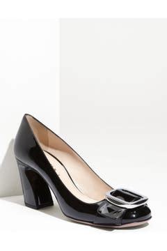 prada cream heels|prada buckle sculpted heel pump.